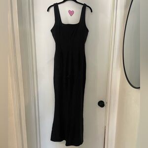 Fabletics dark heather gray flared jumpsuit L NWT